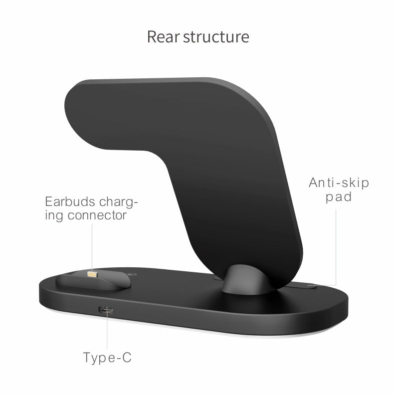 Station de Charge 3-en-1 Sans Fil 15W pour iPhone, AirPods, Apple Watch – Compatible Apple
