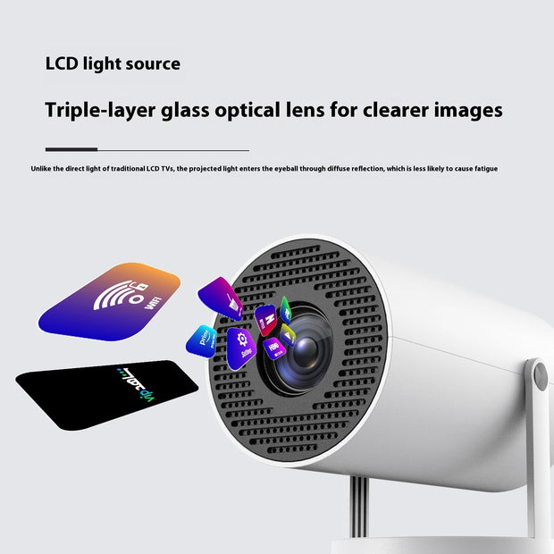Vidéo projecteur portable pour la maison – Projection 180° & mise au point automatique